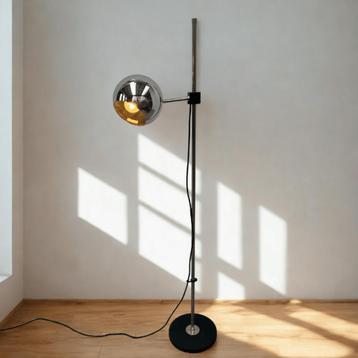 Vintage Space Age vloerlamp met chromen bol, Staff Leuchten  beschikbaar voor biedingen