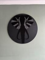 Olifant Wanddecoratie Wol/Hout - 1m Diameter, Ophalen, Zo goed als nieuw