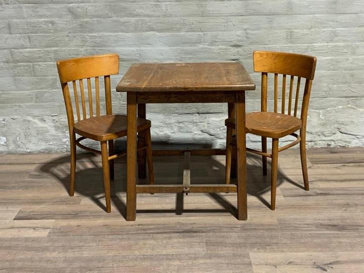 2 tafeltjes - 70 x 70 cm + 75 cm hoog / prijs per tafeltje, Antiek en Kunst, Antiek | Meubels | Tafels, Ophalen of Verzenden
