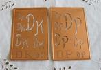 Twee antieke sjablonen (monogram) - letters DP en DK, Ophalen of Verzenden