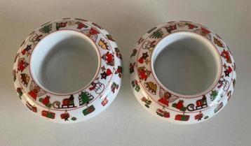 Waxinelichthouders van Arzberg met rondom kerstplaatjes.. beschikbaar voor biedingen