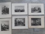 10a / 6 originele staalgravures 19e eeuw ; paarden in leger, Antiek en Kunst, Kunst | Etsen en Gravures