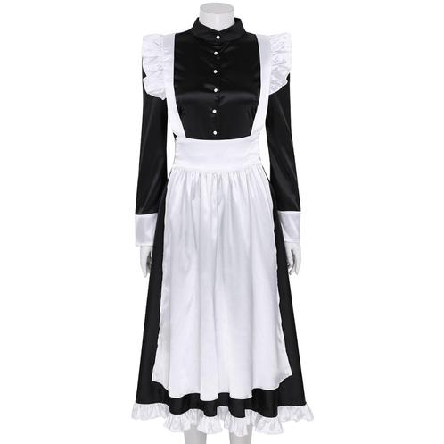 French maid lang kostuum sexy huishoudster cosplay jurk dame, Kleding | Dames, Carnavalskleding en Feestkleding, Nieuw, Kleding