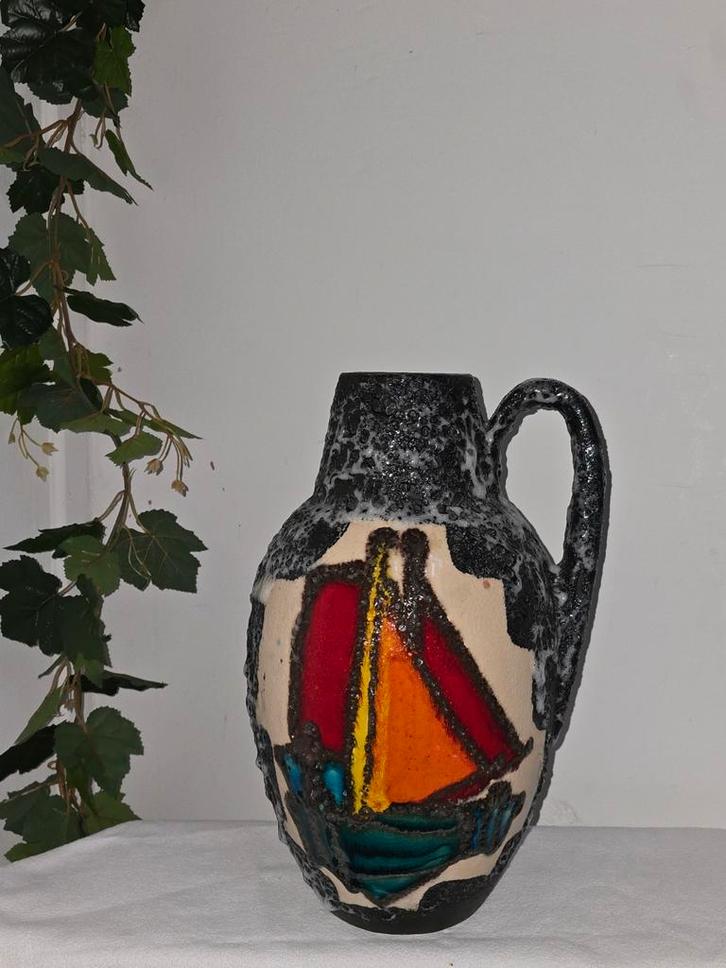 Vintage vaas West Germany Scheurig style XL vloervaas oranje, Antiek en Kunst, Antiek | Vazen, Ophalen