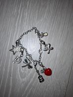 Bedelarmband met diverse hangers, Met bedels of kralen, Ophalen of Verzenden, Zo goed als nieuw, Zilver
