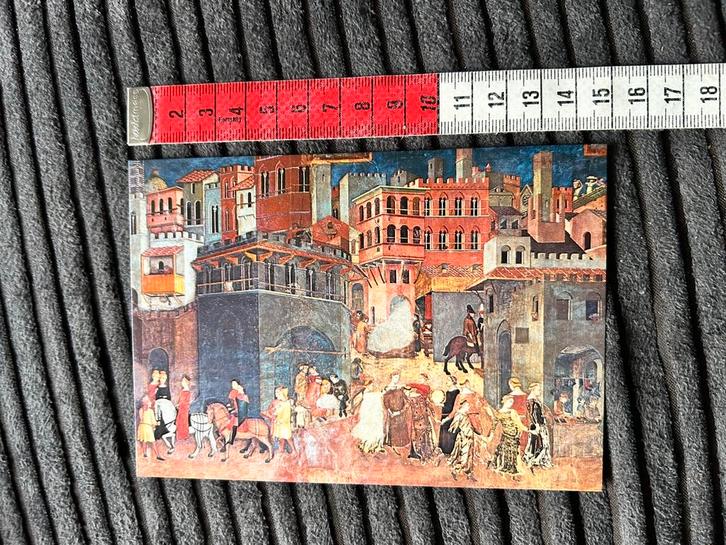18. Kunstkaart Ambrogio Lorenzetti, Verzamelen, Ansichtkaarten | Themakaarten, Ongelopen, Ophalen of Verzenden