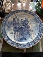 Delfts blauw wandbord paard en wagen, Ophalen of Verzenden