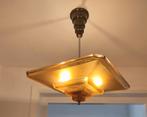Art Deco jaren 30  glazen lamp van Dequé., Ophalen, Gebruikt, Minder dan 50 cm