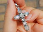 Vanoli 925 zilveren kruis / cross kettinghanger maansteen, Sieraden, Tassen en Uiterlijk, Kettinghangers, Daiva1973@hotmail.com