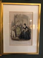 Prachtige Mooie Franse Damesmode prent in Gouden Lijst., Ophalen of Verzenden
