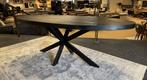 Eettafel ovaal 200cm Zwart mango Direct/leverbaar E-2182, Nieuw, Mwonenenslapen@ziggo.nl, Metaal, 150 tot 200 cm