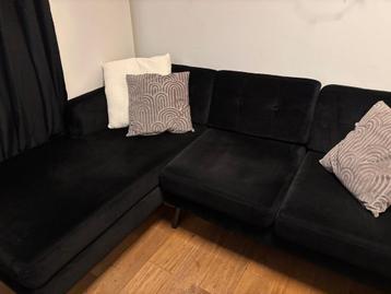 Donkergrijze Home 24 velvet hoekbank!  beschikbaar voor biedingen