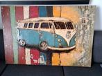 3D metalen schilderij, afbeelding VW bus, Huis en Inrichting, Woonaccessoires | Schilderijen, Tekeningen en Foto's, Schilderij