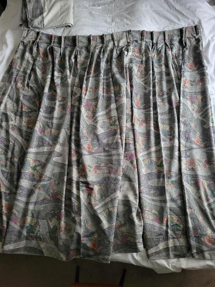 Gordijnen grijs.                       Hoogte 195 cm., Huis en Inrichting, Stoffering | Gordijnen en Lamellen, Gebruikt, 150 tot 200 cm