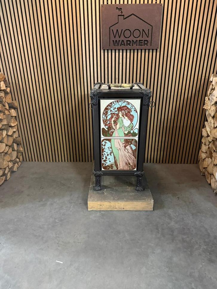 25171 Antieke potkachel, Huis en Inrichting, Kachels, Gebruikt, Vrijstaand, Houtkachel, Hout, Ophalen