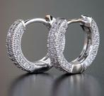 Elegante 18K goud  en witgoud verguld oorbellen met zirkonen, Overige materialen, Nieuw, Ophalen of Verzenden, Met edelsteen