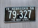 Kentekenplaat 1956 Nebraska USA Nummerplaat Nummerbord, Ophalen of Verzenden, Gebruikt, Auto's