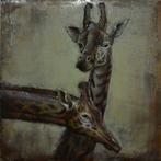 Metalen schilderij giraffe 100 cm x 100 cm, Ophalen
