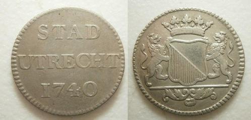 PD10464 Utrecht Stad Duit 1740 - RR - Zeer zeldzaam, Postzegels en Munten, Munten | Nederland, Losse munt, 1 cent, Vóór koninkrijk