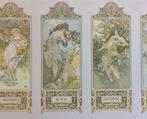 De vier jaargetijden Alphonse Mucha Metalen Wandbord, Verzenden
