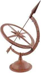 Zonnewijzer gietijzer bruin Esschert Design, Tuin en Terras, Zonnewijzers, Verzenden, Nieuw