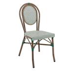 Franse terrasstoel model Parijs kleur groen-crème