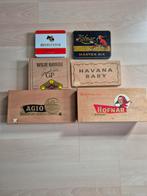 Vintage sigarenkistjes van hout en metaal, Verzamelen, Ophalen of Verzenden, Gebruikt, Overige soorten, Overige typen