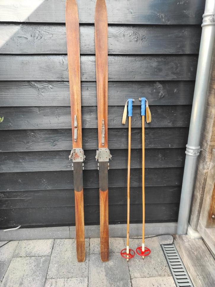 Antieke houten ski's en stokken, Antiek en Kunst, Curiosa en Brocante, Ophalen