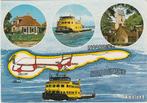 AMELAND Gele Veerboot Landkaart, Verzamelen, Ansichtkaarten | Nederland, Verzenden, 1980 tot heden, Gelopen, Waddeneilanden