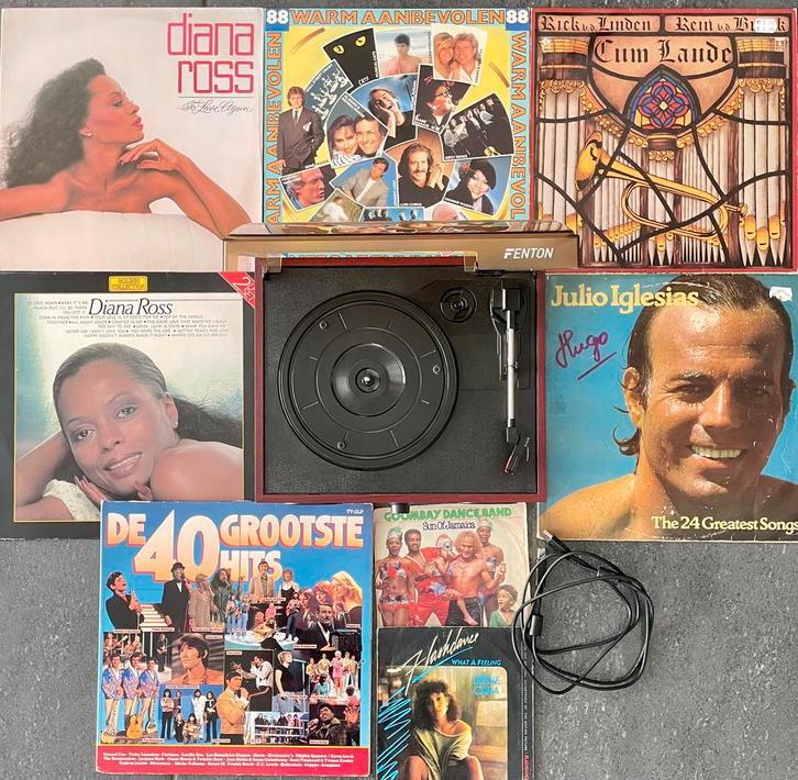 Platenspeler - Fenton RP105 met Ingebouwde Speakers + platen, Audio, Tv en Foto, Platenspelers, Gebruikt, Overige merken, Ophalen of Verzenden