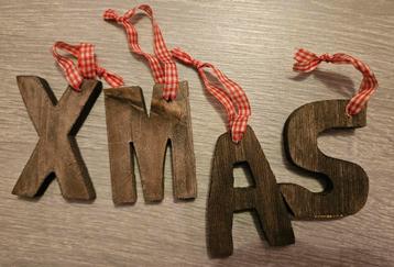 1x Kerst decoratie XMAS (klein) letters met "lusje" NIEUW! beschikbaar voor biedingen
