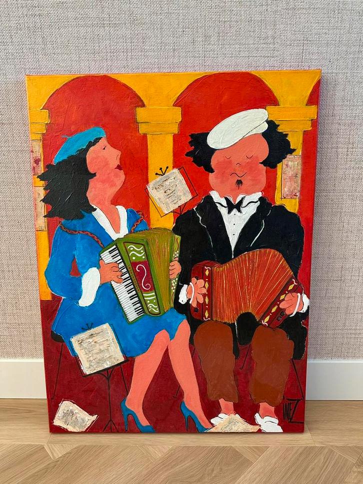 Inez Art schilderij op doek 60 x 80 cm., Antiek en Kunst, Kunst | Schilderijen | Abstract, Ophalen