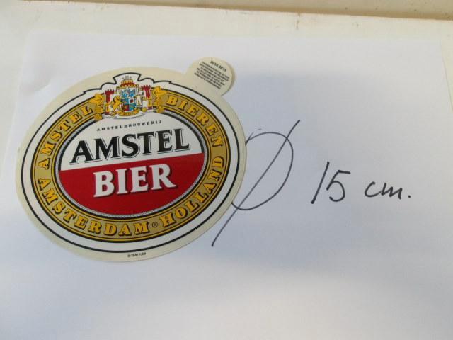 Amstel sticker (nr.1) Doorsnee 15 cm., Verzamelen, Biermerken, Nieuw, Overige typen, Amstel, Ophalen of Verzenden