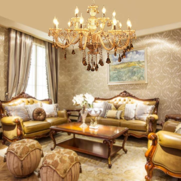 Grote Kristallen Kroonluchter 15 Lampen. 95cm 12 kg 15 x E14, Huis en Inrichting, Lampen | Kroonluchters, Nieuw, Glas, Metaal