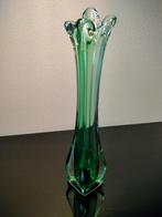 Italie Murano Vaas Smal Groen Transparant Export USA 1950, Antiek en Kunst, Antiek | Glas en Kristal, Ophalen of Verzenden