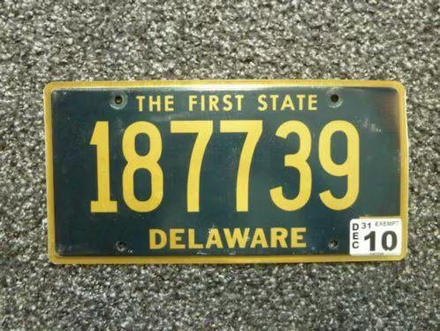 Kentekenplaat licenseplate Delaware USA, Verzenden, Gebruikt, Auto's