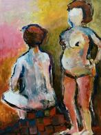 Abstract naakt, 50 bij 60 c.m.gesigneerd, Antiek en Kunst, Kunst | Schilderijen | Abstract, Ophalen of Verzenden