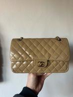 Chanel classic double flap, Ophalen of Verzenden, Zo goed als nieuw, Beige, Schoudertasje