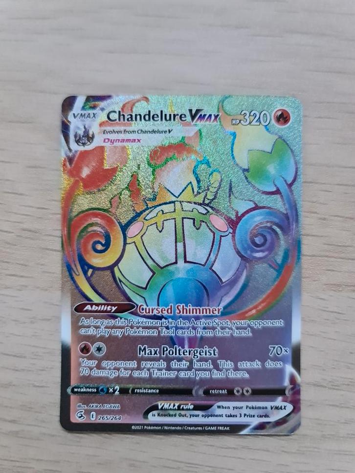 Chandelure VMAX Pokemon Kaart - Uitstekende Staat!, Hobby en Vrije tijd, Verzamelkaartspellen | Pokémon, Zo goed als nieuw, Losse kaart