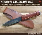 Herbertz Vaststaand mes met lederen handvat & foedraal, Ophalen of Verzenden, Nieuw