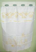 Oud geborduurd overkleed,voor handdoekrek,goudgeel-wit, Antiek en Kunst, Curiosa en Brocante, Ophalen of Verzenden