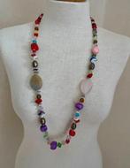 Vintage ketting met halfedelstenen & kralen, Sieraden, Tassen en Uiterlijk, Kettingen, Overige kleuren, Ophalen of Verzenden, Zo goed als nieuw