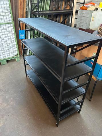 4x Stellingkast Zwart Metaal 112x120x40,5cm HxBxD beschikbaar voor biedingen