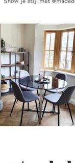 MADE eettafel gerookt glas rond 90 cm, Huis en Inrichting, Tafels | Eettafels, Ophalen, Rond, 50 tot 100 cm, Glas