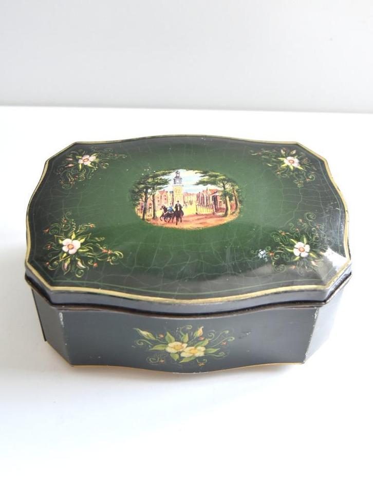 Nostalgisch groen Pickwick thee blik in erg goede staat, Verzamelen, Blikken, Gebruikt, Thee, Pickwick, Ophalen of Verzenden