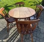 Antieke Engelse 19 eeuw ronde tafel klaptafel hangoor tafel, Ophalen