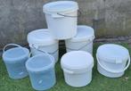 Emmertjes emmers 3 en bijna 6 liter / 15,5 of 21 cm hoog., Ophalen of Verzenden, Gebruikt, Kunststof, Met deksel