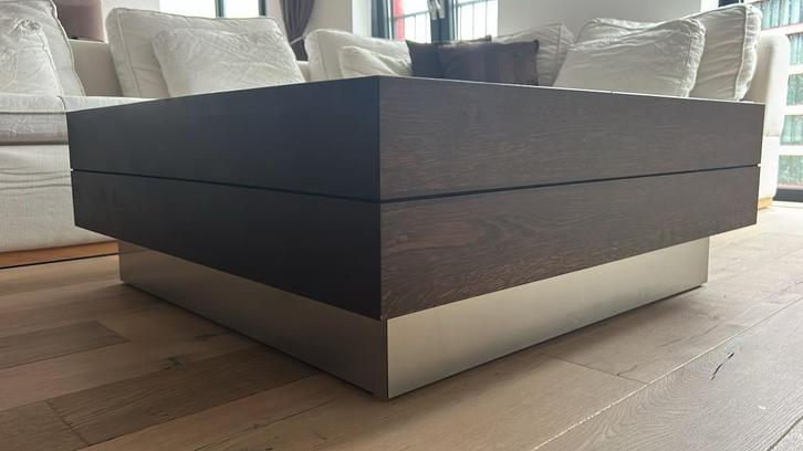 Salontafel | Massief eikenhout | Bruin, Huis en Inrichting, Tafels | Salontafels, Gebruikt, Minder dan 50 cm, 50 tot 100 cm, 50 tot 100 cm
