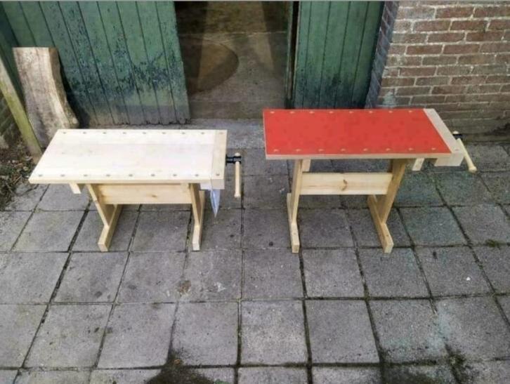 Nieuwe Sjöbergs kinderwerkbank Minior, 2 modellen, Doe-het-zelf en Verbouw, Werkbanken, Nieuw, Bankschroef, Ophalen