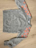 Grijze trui met bloemen - Cotton Club - Maat S, Ophalen of Verzenden, Zo goed als nieuw, Maat 36 (S), Grijs